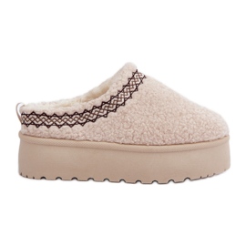 Botas de neve com plataforma de pele de carneiro Leaniella bege claro e pele Botas de neve com plataforma de pele de carneiro Leaniella bege claro e pele