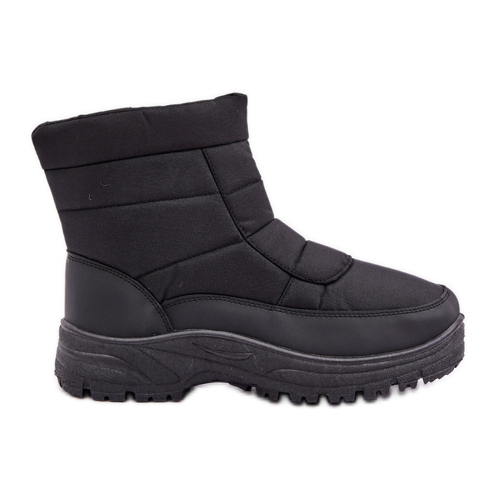 Botas de neve masculinas com zíper, forradas com pele, pretas preto
