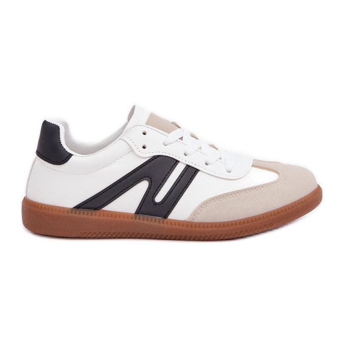 Tênis baixo feminino em couro ecológico, branco e preto Navidemi