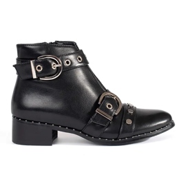 Seastar Botins pretos com recortes e decorações