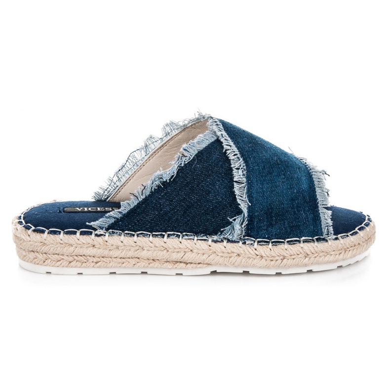Vices chinelos de denim alpargatas azul