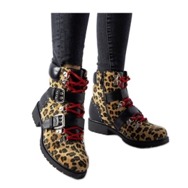 Botins preto e bege com estampa de leopardo Baltimore - Solea