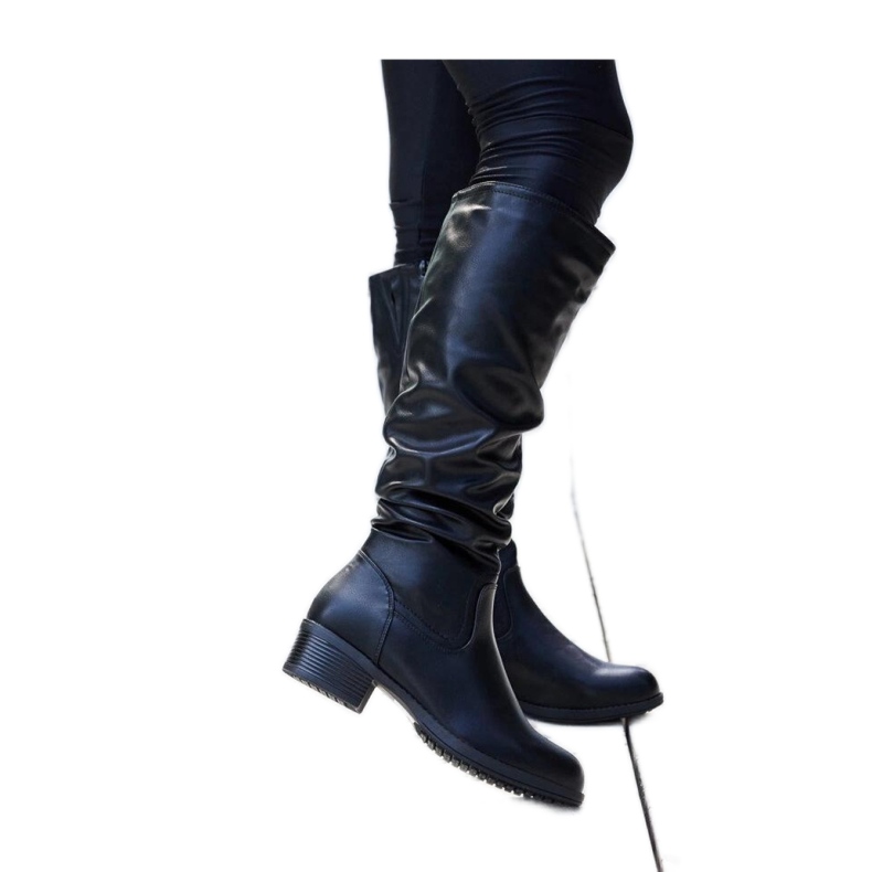 Botas Angelico pretas enrugadas - Solea preto