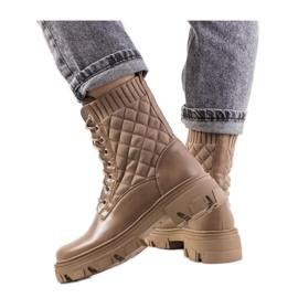 Botins marrons com cano em meia da Lujan - Solea castanho