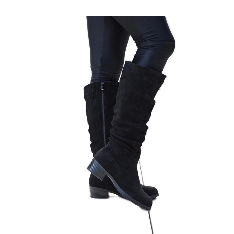 Botas pretas Angelico em camurça ecológica - Solea preto