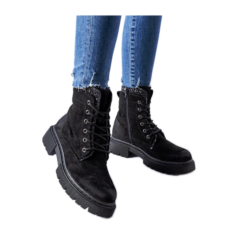 Botins pretos com detalhes Prairie brilhantes - Solea