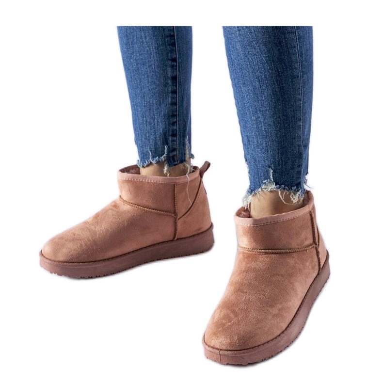 Pink Guglielma - Botas curtas de neve com isolamento Solea rosa