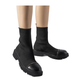 Botins meia pretos com strass, Vail - Solea