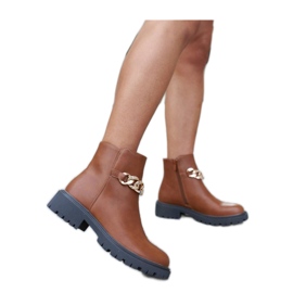 Botins castanhos decorados com corrente Bonsaint - Solea