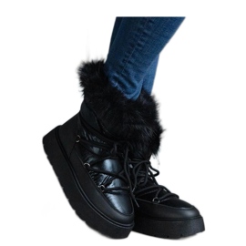 Botas de neve pretas com isolamento de pele Arilla - Solea preto Botas de neve pretas com isolamento de pele Arilla - Solea preto