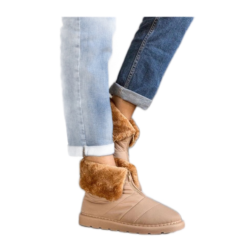 Botas de neve isoladas bege com gola Edidda - Solea