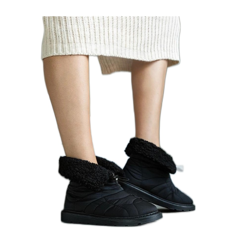 Botas de neve pretas com isolamento e punho Caellita - Solea preto Botas de neve pretas com isolamento e punho Caellita - Solea preto