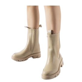 Botins com isolamento maciço bege alto