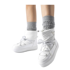 Botas de neve com isolamento branco e elástico