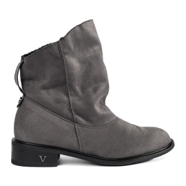 Shelvt Botins cinza com parte superior com babados