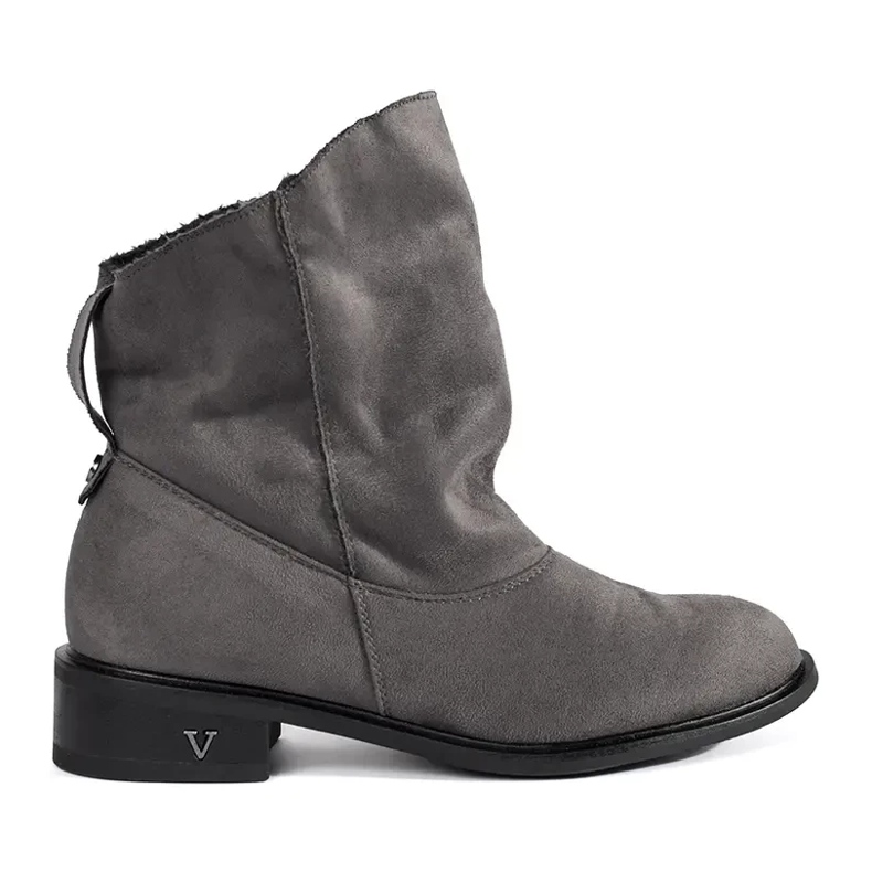 Shelvt Botins cinza com parte superior com babados