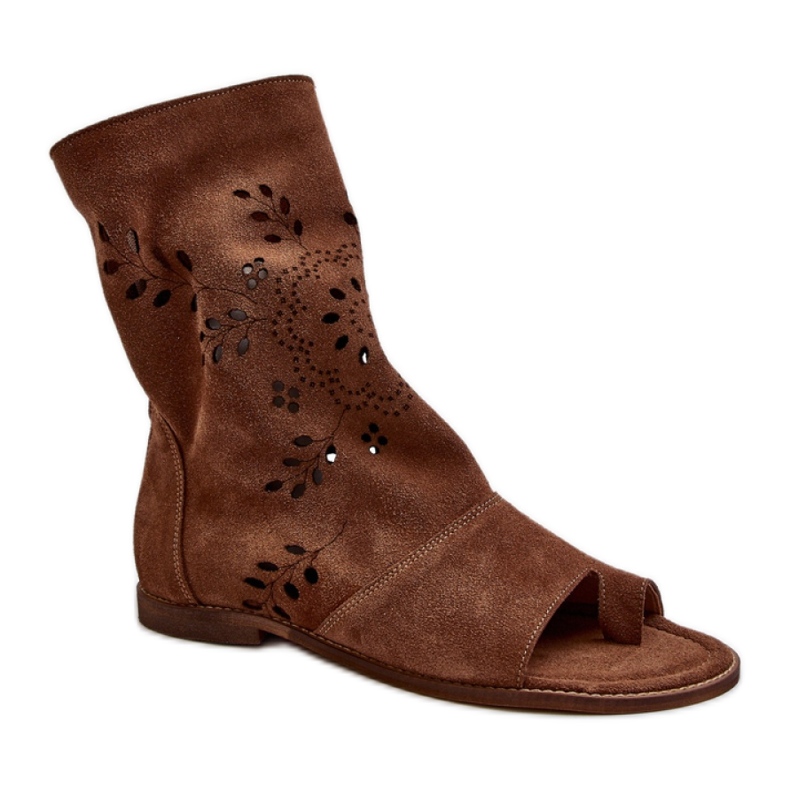 Sandálias de cano alto Zazoo 3437 Marrom castanho