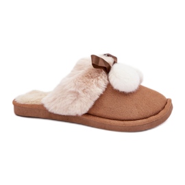 Chinelos femininos com pele macia de camelo marrom