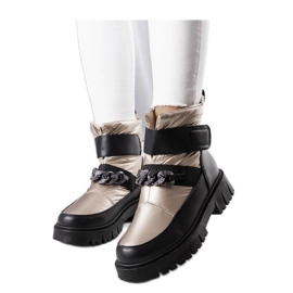 Botas de neve douradas com corrente Ephraim - Solea Botas de neve douradas com corrente Ephraim - Solea