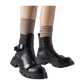 Botins pretos com sola maciça Fontarine - Solea