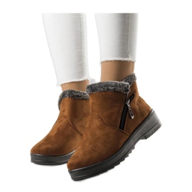 Wren - Botas de neve de camelo com isolamento Solea e pele castanho