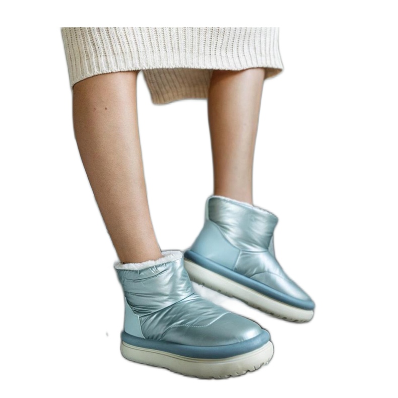 Botas de neve quentes verdes claras na plataforma Cores - Solea