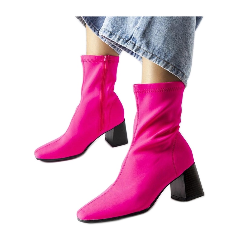 Botins em cetim rosa Laforgen - Solea Botins em cetim rosa Laforgen - Solea