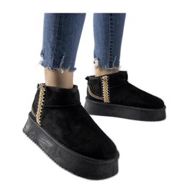 Botas de neve com plataforma preta preto Botas de neve com plataforma preta preto