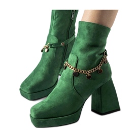 Botins verdes com isolamento e pingente Botins verdes com isolamento e pingente