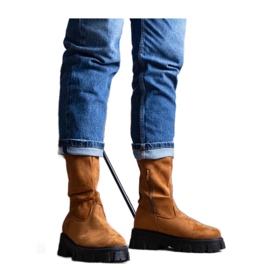 Botins de plataforma castanha marrom