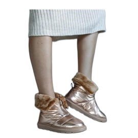 Botas de neve com isolamento dourado e gola