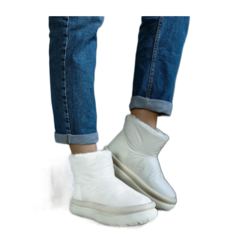 Botas de neve bege com plataforma quente