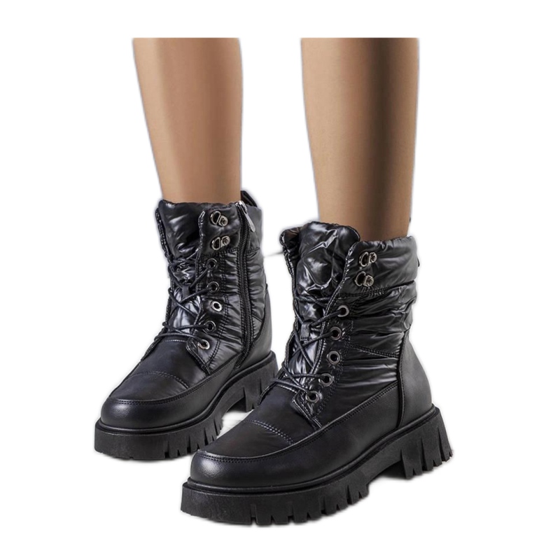 Solea Botas de neve pretas de mulher preto