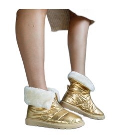 Botas de neve com isolamento dourado e gola