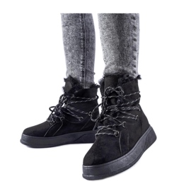 Botas de neve com plataforma preta preto