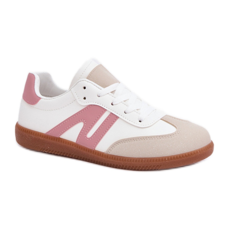 Tênis cano baixo feminino 7112 Branco/Rosa