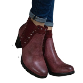 Botins com isolamento Borgonha vermelho