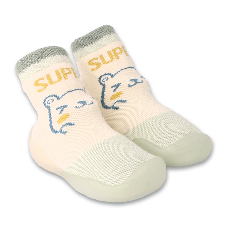 Sapatos de bebê Befado verde/bege com motivo animal 002P082