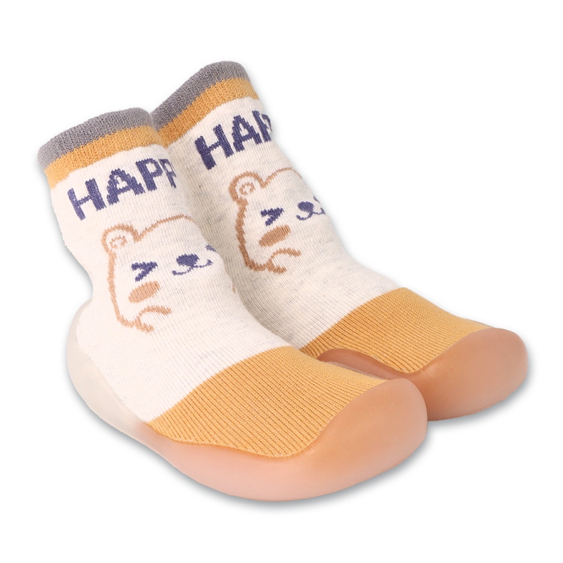 Sapatos de bebê Befado amarelo/bege com motivo animal 002P080