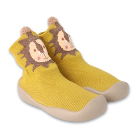 Chinelos Befado amarelo/marrom com motivo animal 002P077