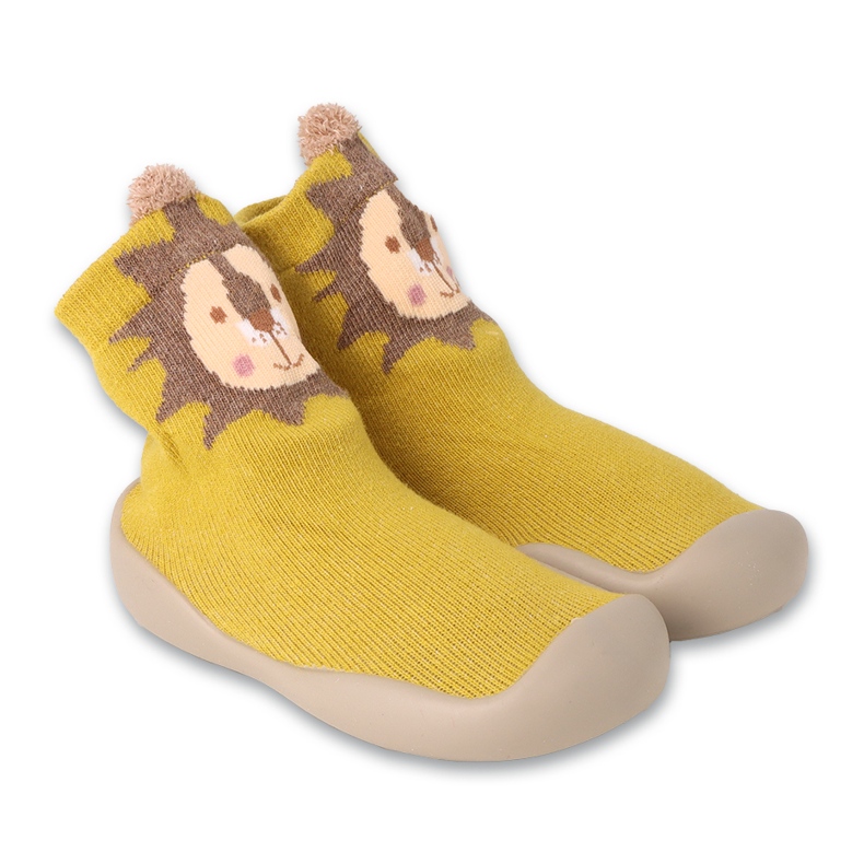 Chinelos Befado amarelo/marrom com motivo animal 002P077