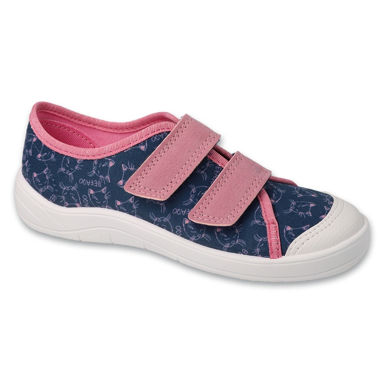 Tênis infantil Befado com velcro 772Y012 rosa/azul marinho