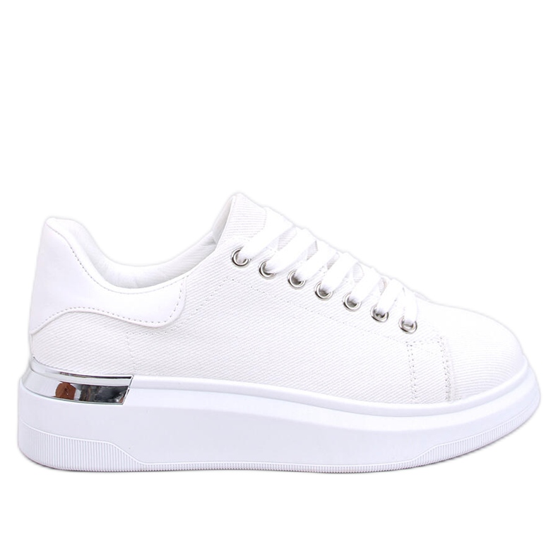 Tela esportiva feminina de tênis em cunhas brancas branco