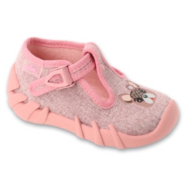Chinelos infantis Befado com fecho 110P505 rosa