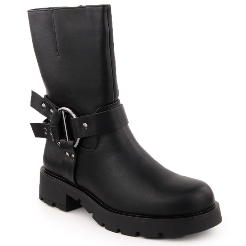 Botas de couro feminino Potocki isolado 54300 WOL277 BLACK preto