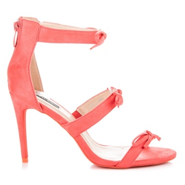 Vices Sandálias de salto alto com laços laranja