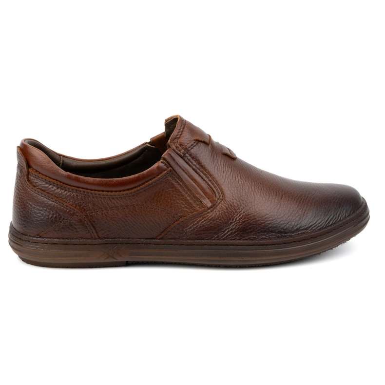 Olivier Sapatos de couro masculinos inseridos 7152dt Brown castanho