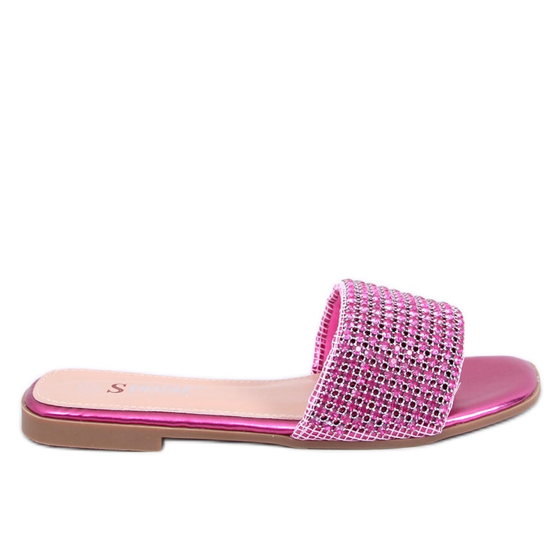 Seastar Chinelos femininos com strass rosa