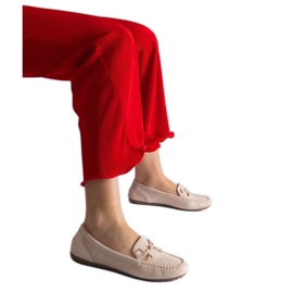 Mocassins bege com laço