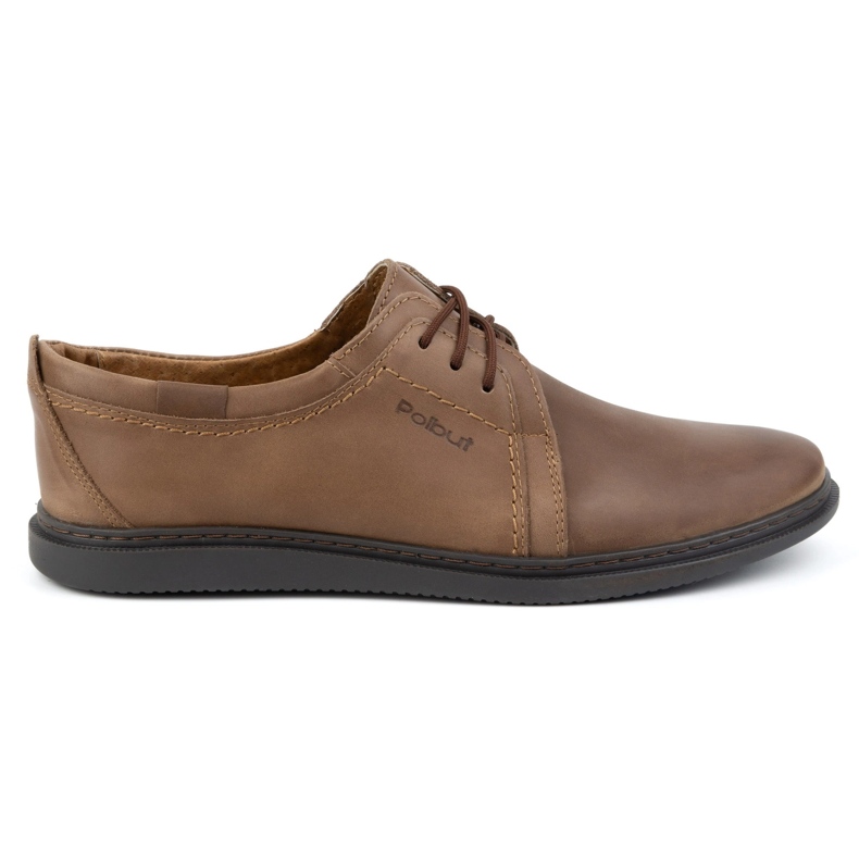 Sapatos casuais masculinos de couro 2131 POLBUT castanho